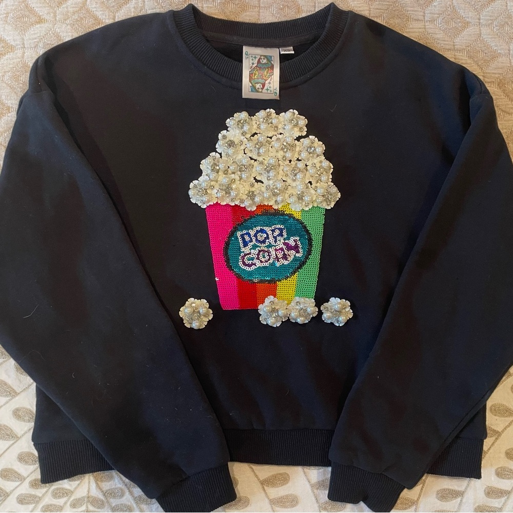 COPY - Queen of Sparkles Black Popcorn Sweatshirt